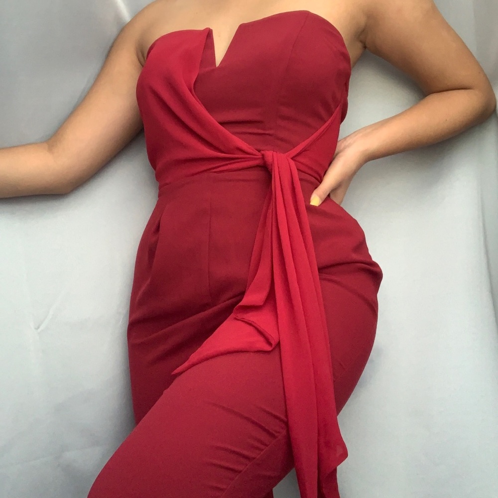red pant suit